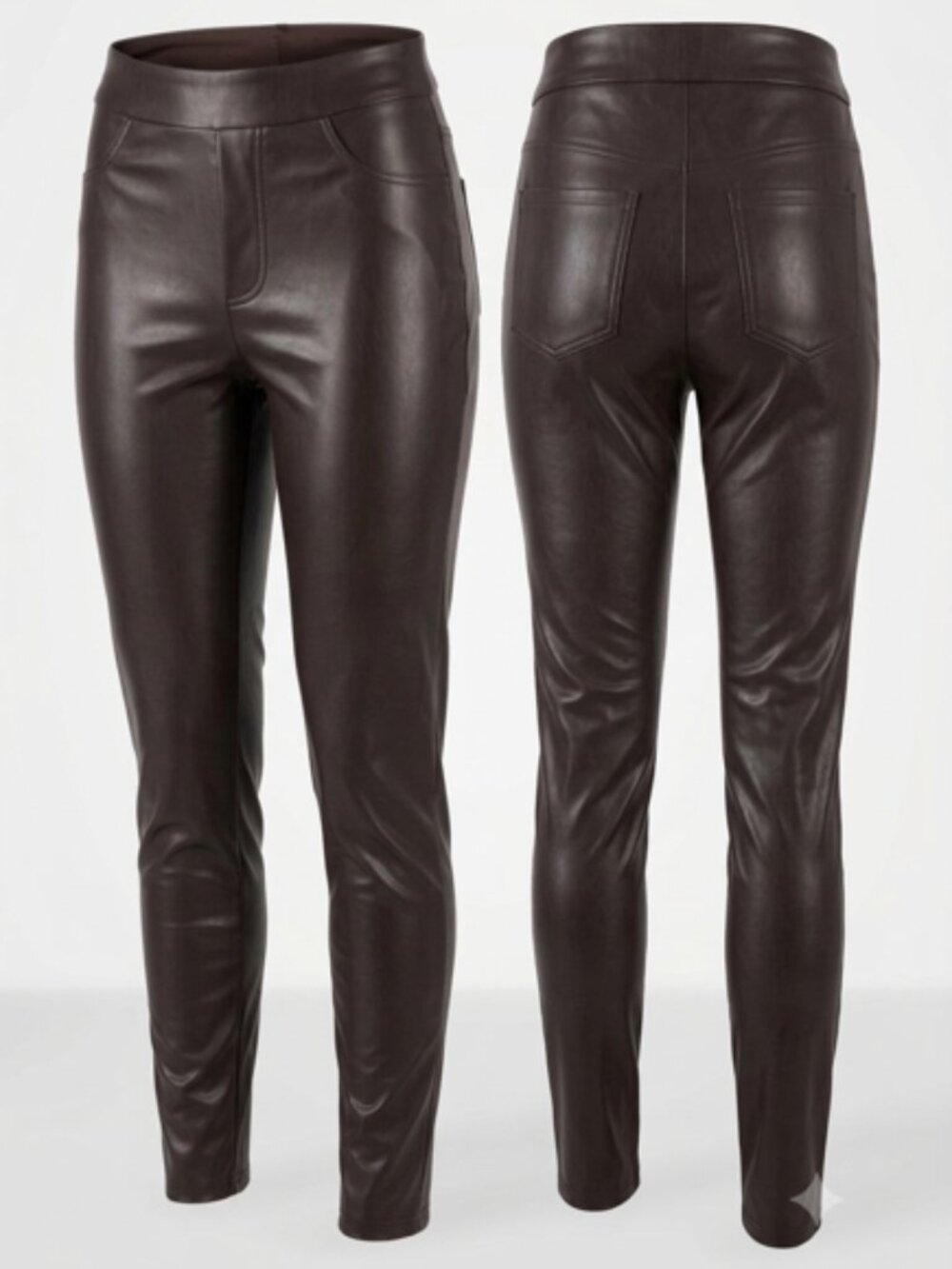 Joie Faux Leather Leggings Contemporary Fit Espresso Brown / Large (MSRP $198)